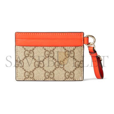 GUCCI GG EMBLEM CARD CASE WITH STRAP 819121 (10*7cm)